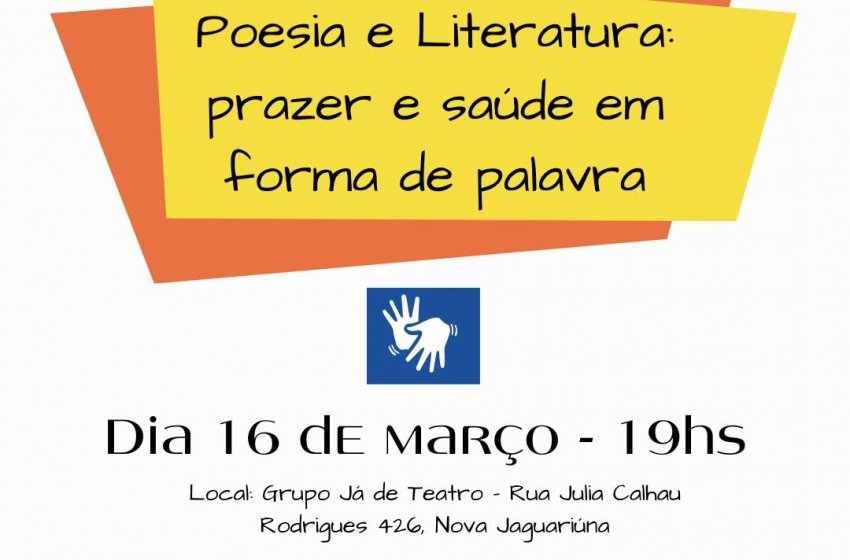 RODA DE CONVERSA SOBRE POESIA E LITERATURA NO PRÓXIMO SÁBADO