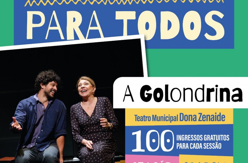 PROJETO ‘CULTURA PARA TODOS’ OFERECE INGRESSOS GRATUITOS PARA ESPETÁCULO TEATRAL NESTE FIM DE SEMANA