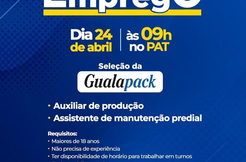 PAT DE JAGUARIÚNA E GUALAPACK REALIZAM MUTIRÃO DE EMPREGO NESTA QUINTA