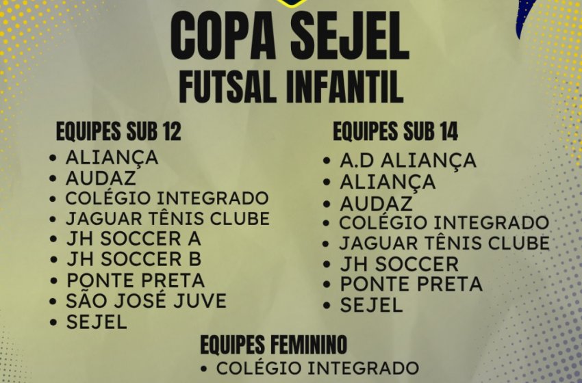 COPA SEJEL DE FUTSAL MOVIMENTA CRIANÇAS E ADOLESCENTES A PARTIR DE SEGUNDA-FEIRA