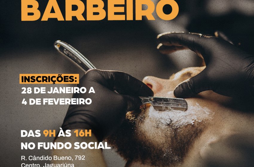 FUNDO SOCIAL ABRE INSCRIÇÕES PARA CURSO DE BARBEIRO