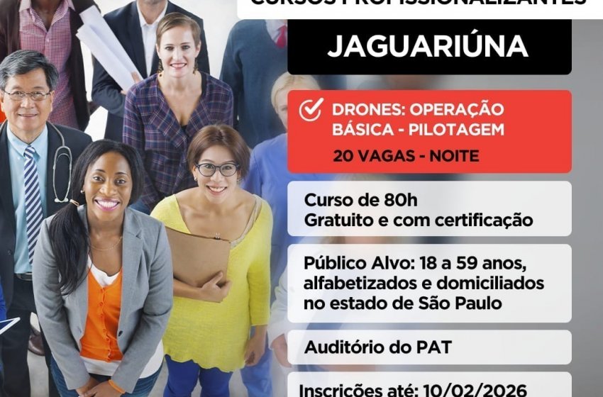 PREFEITURA ABRE INSCRIÇÕES PARA A SEGUNDA TURMA DO CURSO DE OPERAÇÃO BÁSICA DE DRONES